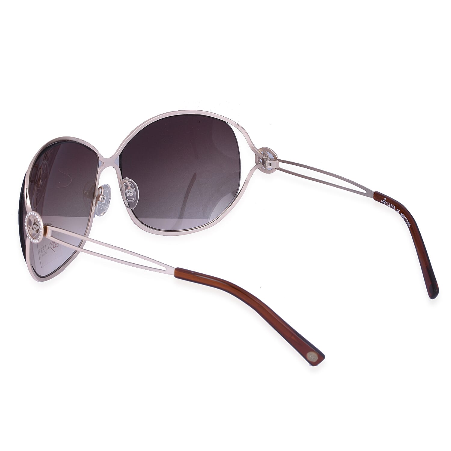 LIPSY Oversized Ladies Sunglasses with Decorative Temples - Gold