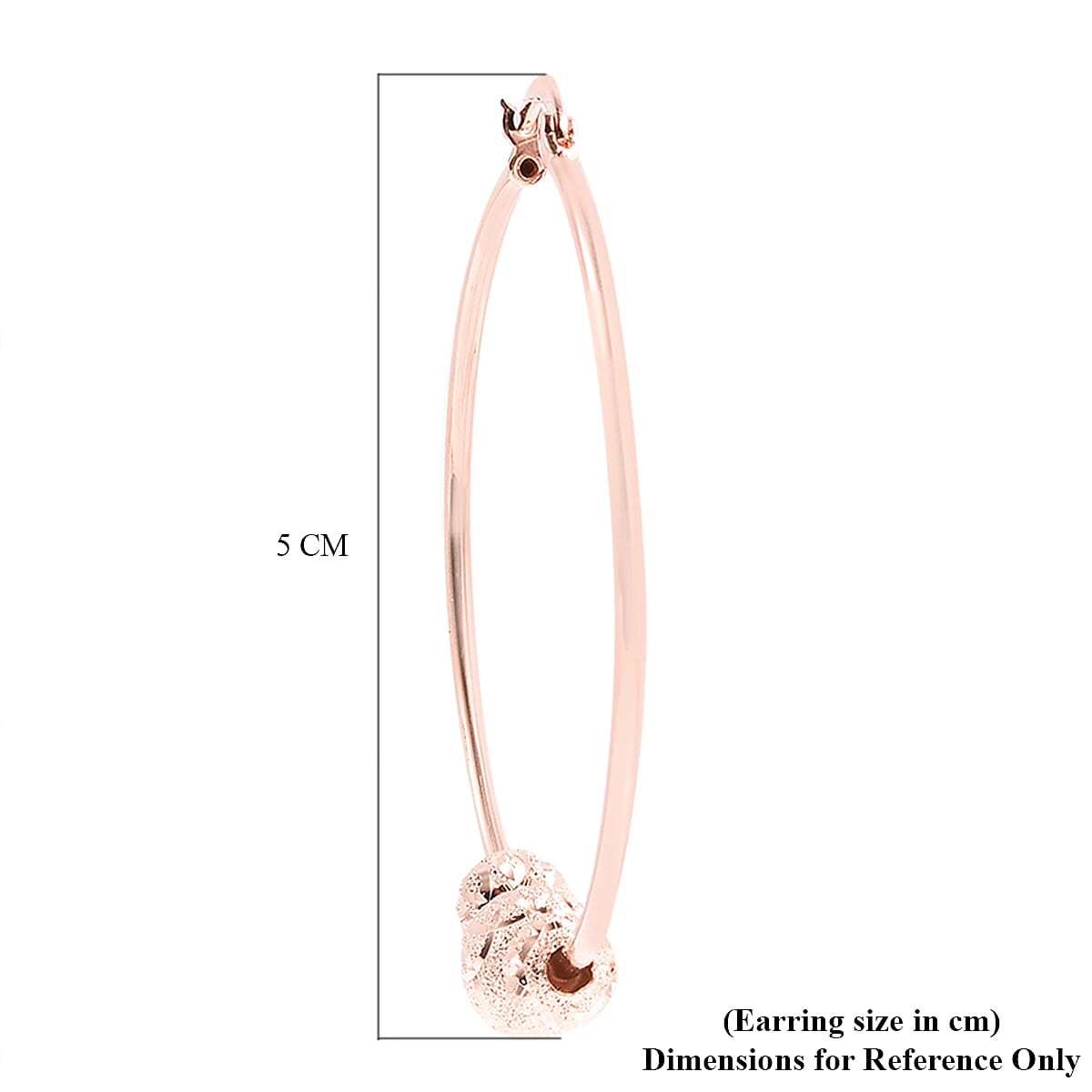 Hoop Earrings (with Clasp) in Rose Gold Tone