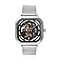 GENOA Automatic Movement Black & White Dial 3 ATM Water Resistant Mesh Belt Watch in Stainless Steel