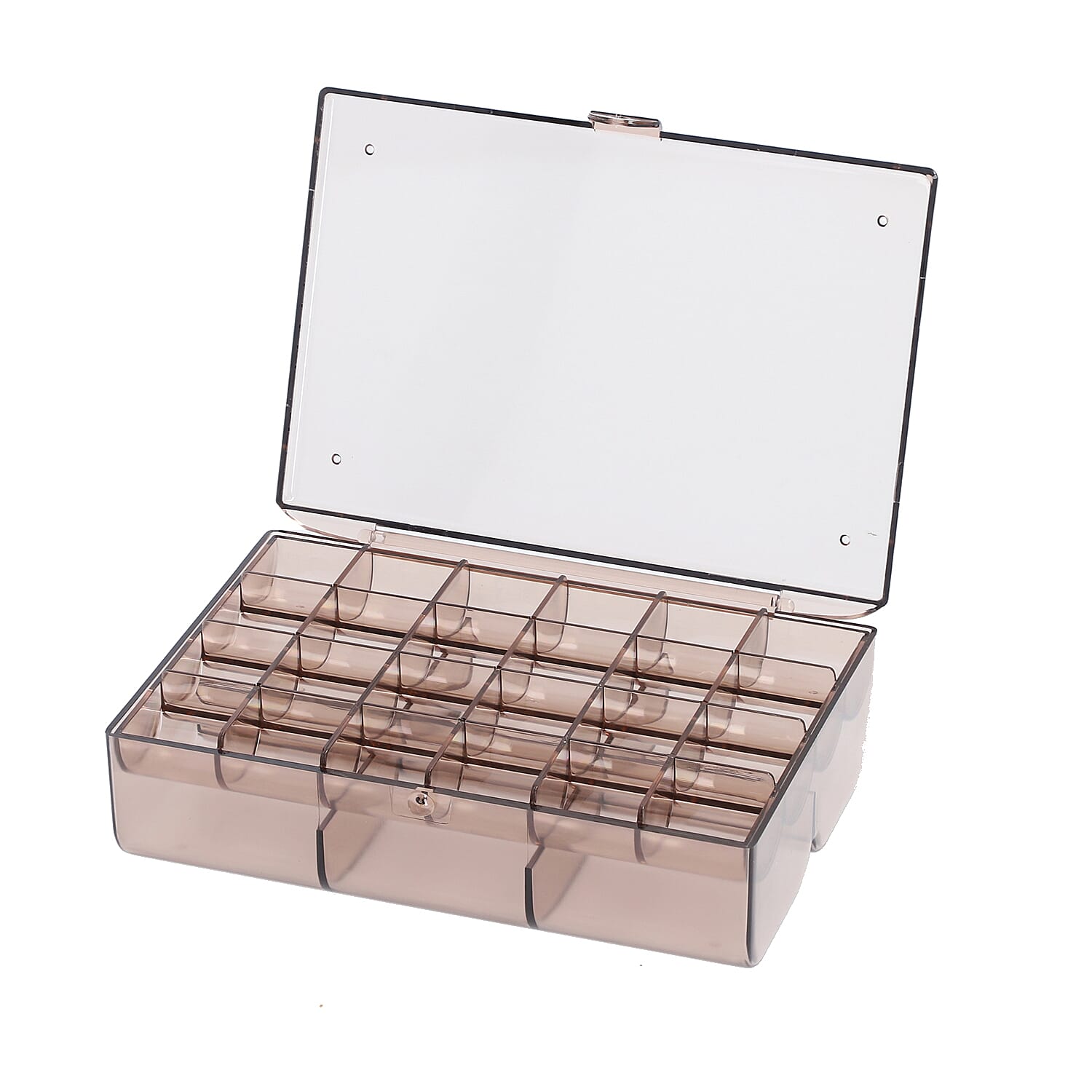 Two Layer Jewellery Organiser with Top Removable Tray - Brown