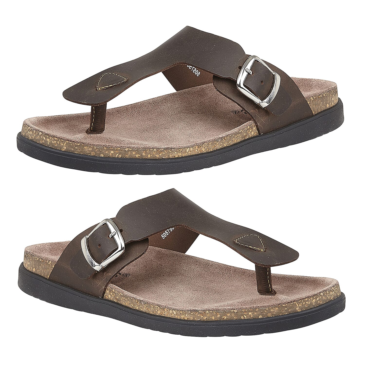 Lotus Grady Leather Toe-Post Mens Sandals (Size 11) - Brown