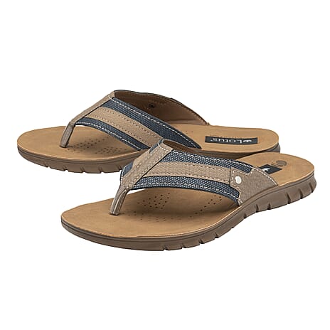 Lotus Ian Toe-Post Mens Sandals (Size 12) - Blue & Tobacco