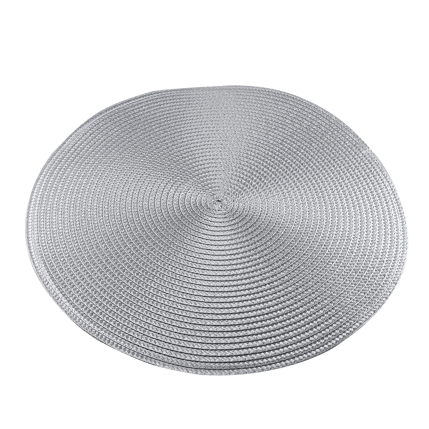 Set of 4 - Table Round Placemats (Size 38 Cm) - Grey