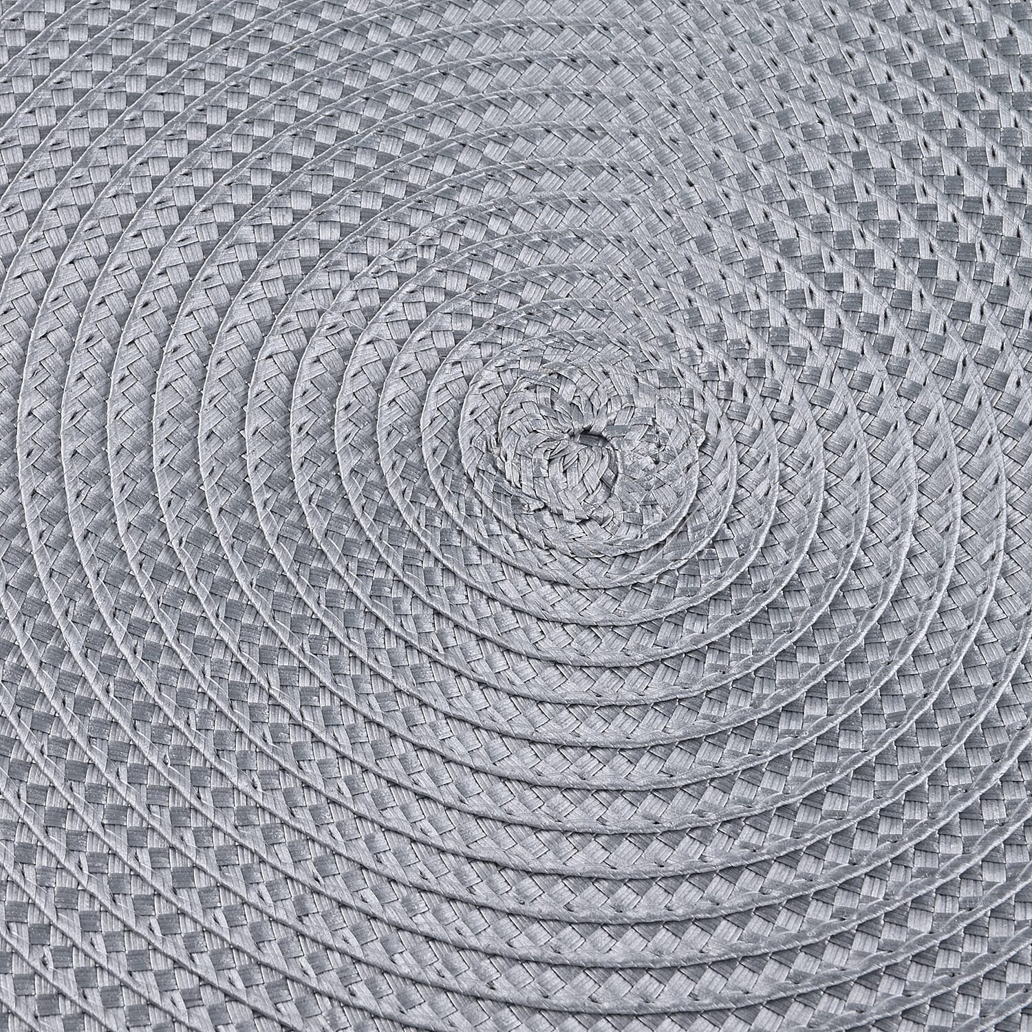 Set of 4 - Table Round Placemats (Size 38 Cm) - Grey