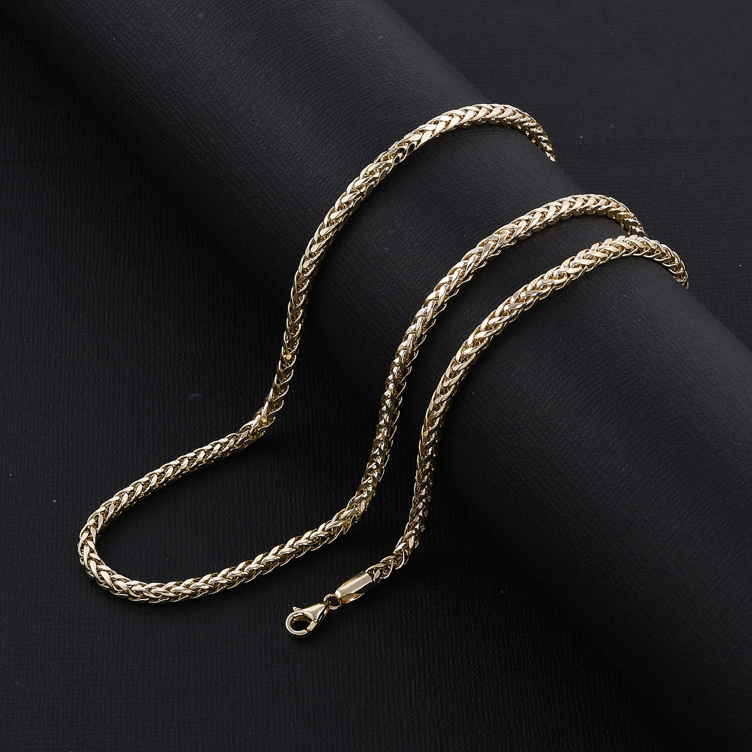9K Yellow Gold Spiga Necklace (Size - 22) with Impex Lobster Clasp Findings, Gold Wt 9.70 Gms