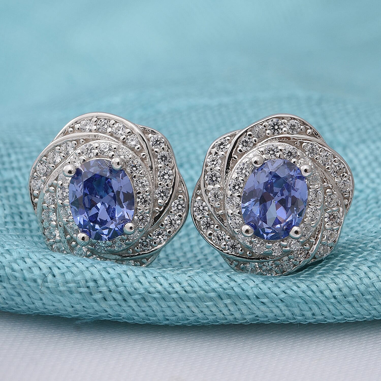 Simulated hot sale tanzanite earrings