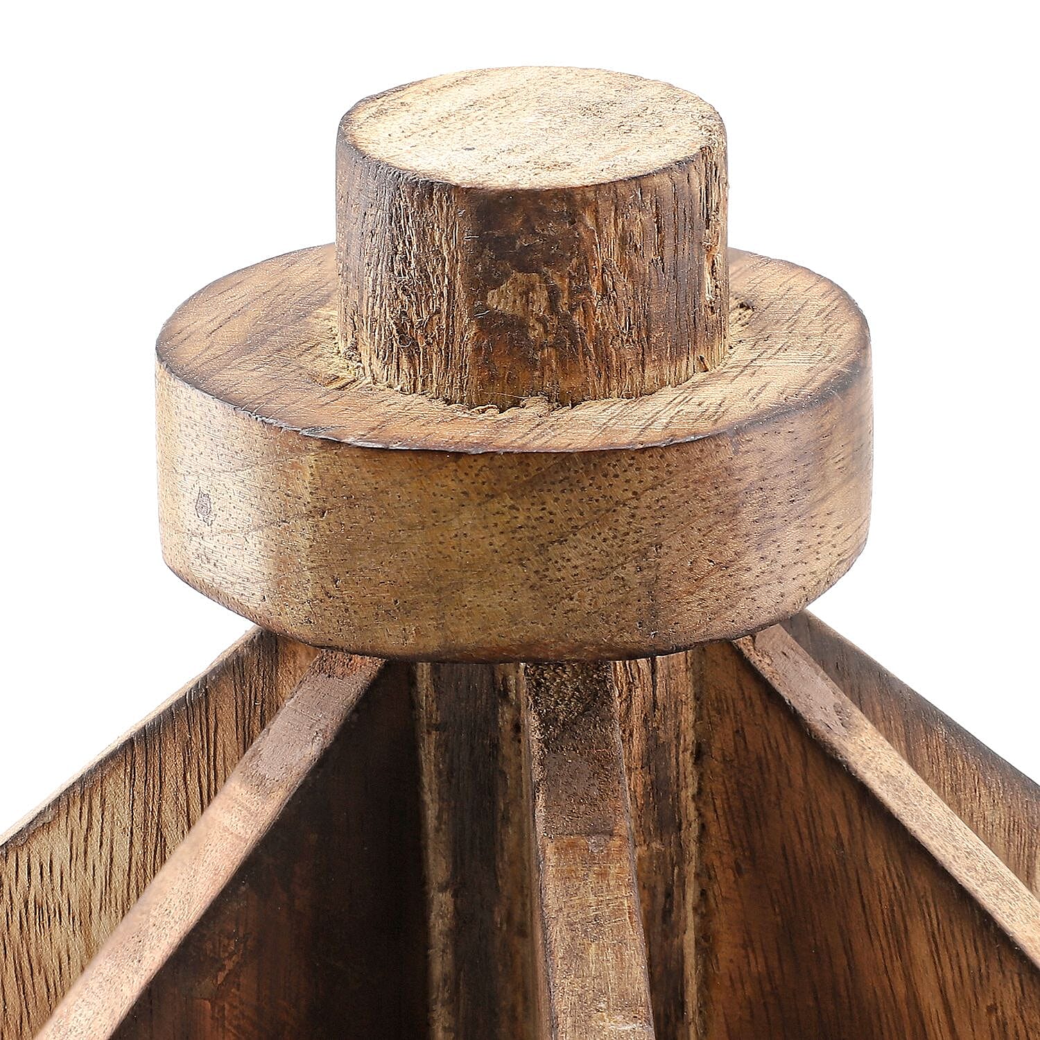 Handcarved Mango Wood Multipurpose Spinner Organizer (Size 24x22x21 cm)