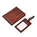 100% Genuine Leather Croc Embossed Pattern RFID Protected BI Fold Wallet with Luggage Tag - Black