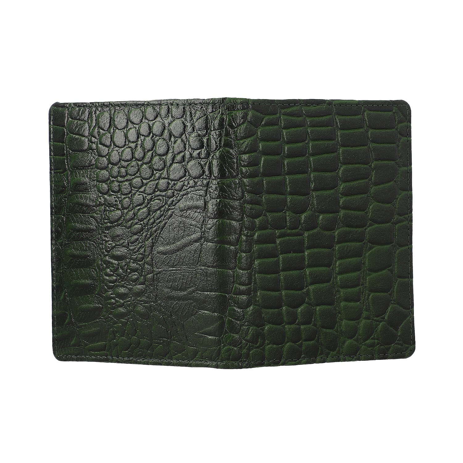 100% Genuine Leather RFID Protected Wallet with 2 Passport Case, Luggage Tag and 9 Card Slot- Dark Green