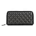 Genuine Leather Quilted Pattern Wallet - Black