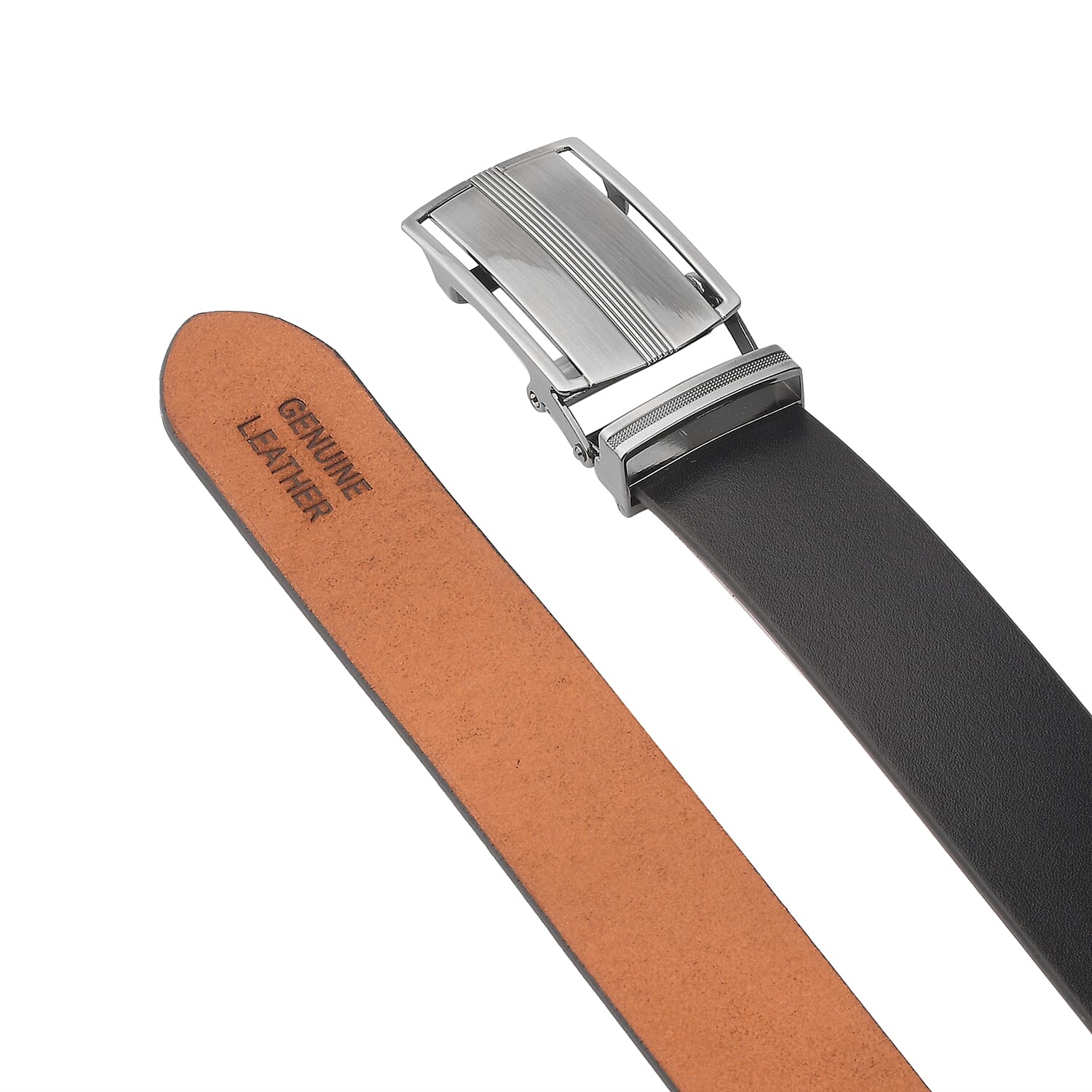 2 Piece Set - 100% Genuine Leather Belt and RFID Protected Wallet - Black