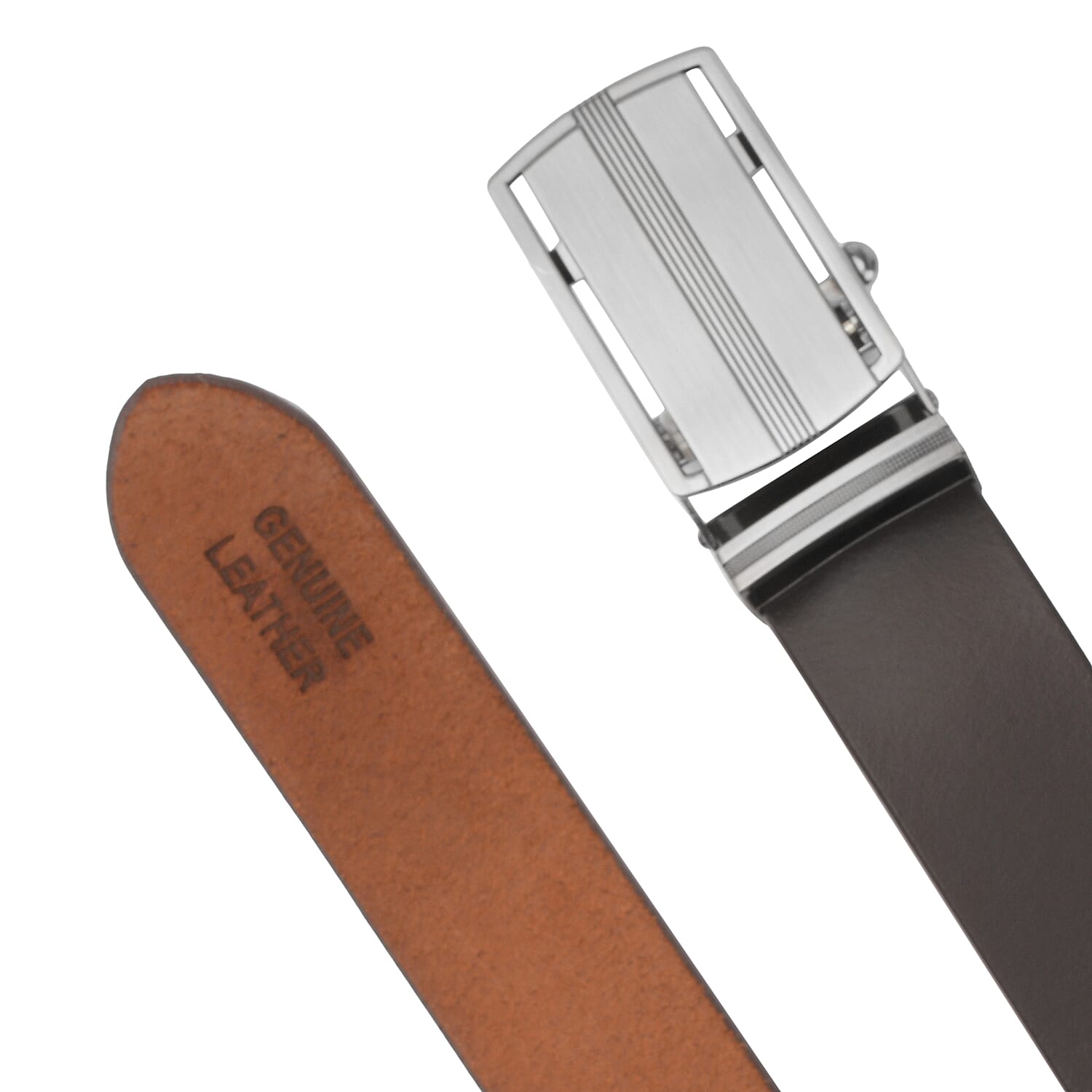 2 Piece Set - 100% Genuine Leather Belt (up to 44in) and RFID Protected Wallet - Brown