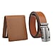 2 Piece Set - 100% Genuine Leather Belt and RFID Protected Wallet - Black