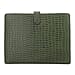100% Genuine Leather Croc Embossed Pattern Ipad Sleeves with Magnetic Push Button (Size 31x25x3Cm) - Black