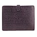 100% Genuine Leather Croc Embossed Pattern Ipad Sleeves with Magnetic Push Button (Size 31x25x3Cm) - Black