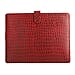 100% Genuine Leather Croc Embossed Pattern Ipad Sleeves with Magnetic Push Button (Size 31x25x3Cm) - Black