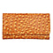 Genuine Leather Ostrich Embossed Pattern RFID Wallet - Tan