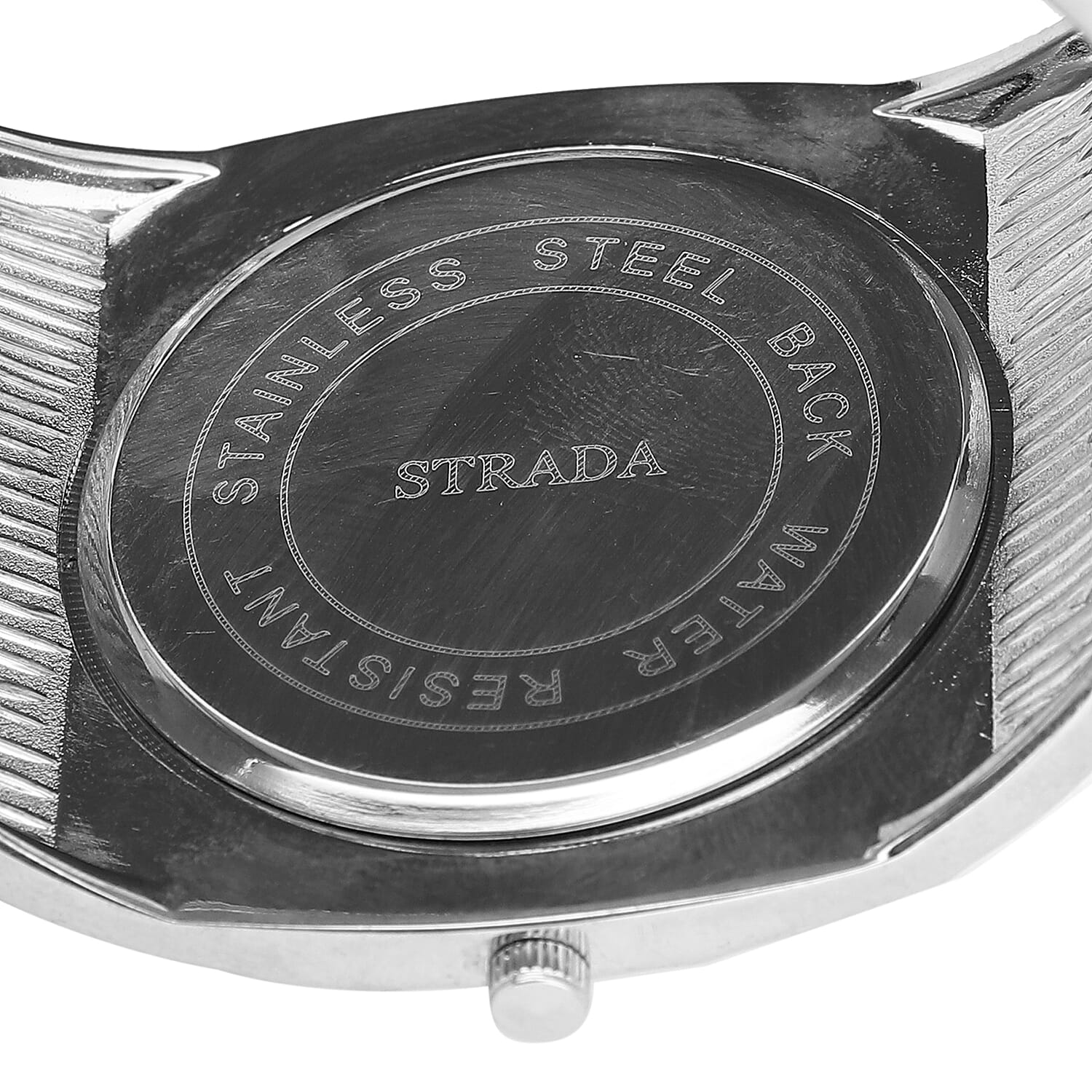 STRADA Japanese Movement Golden Dial Water Resistant Bangle Watch (Size 6.75) in Silver Tone