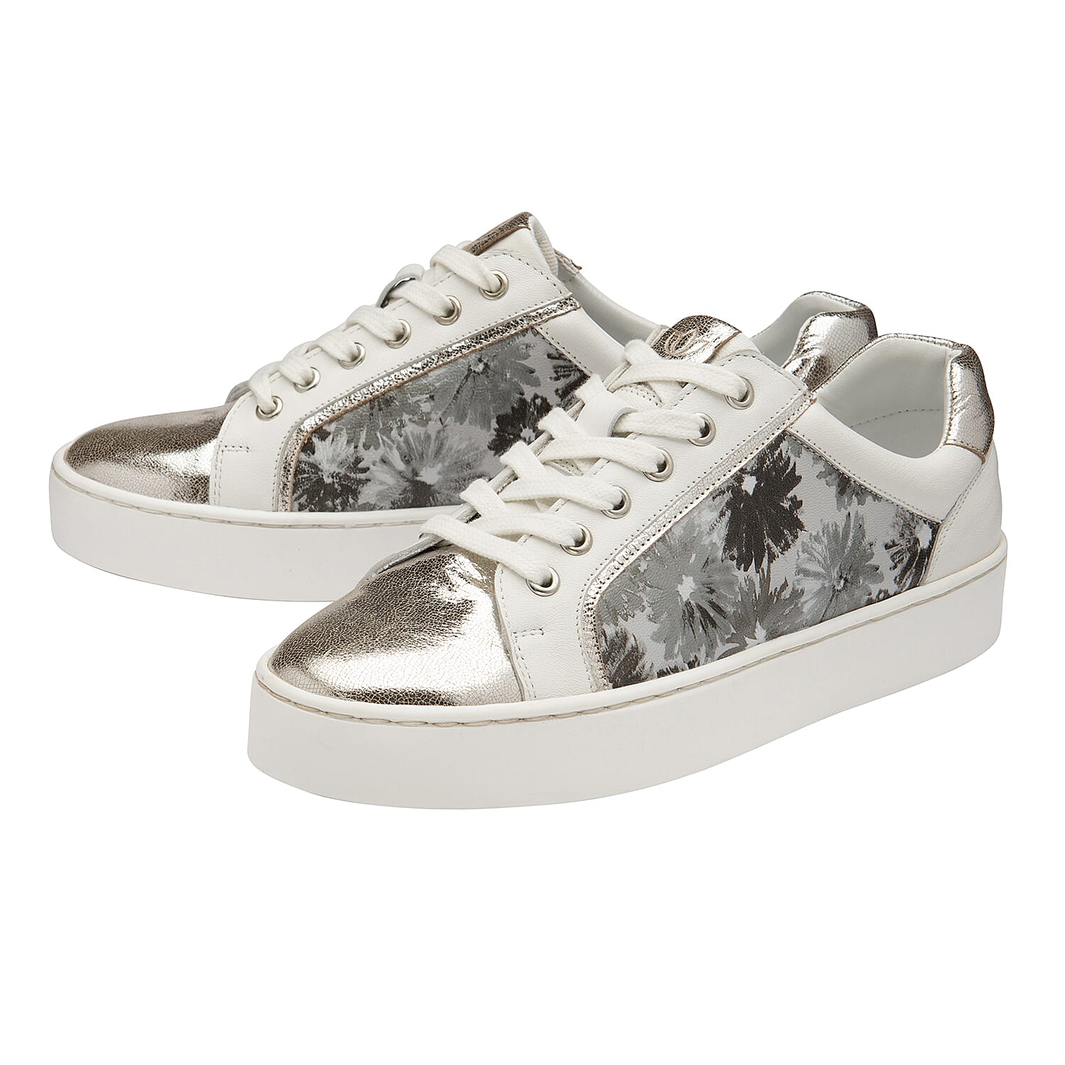 Lotus Siama Floral Trainers (Size 7) - White