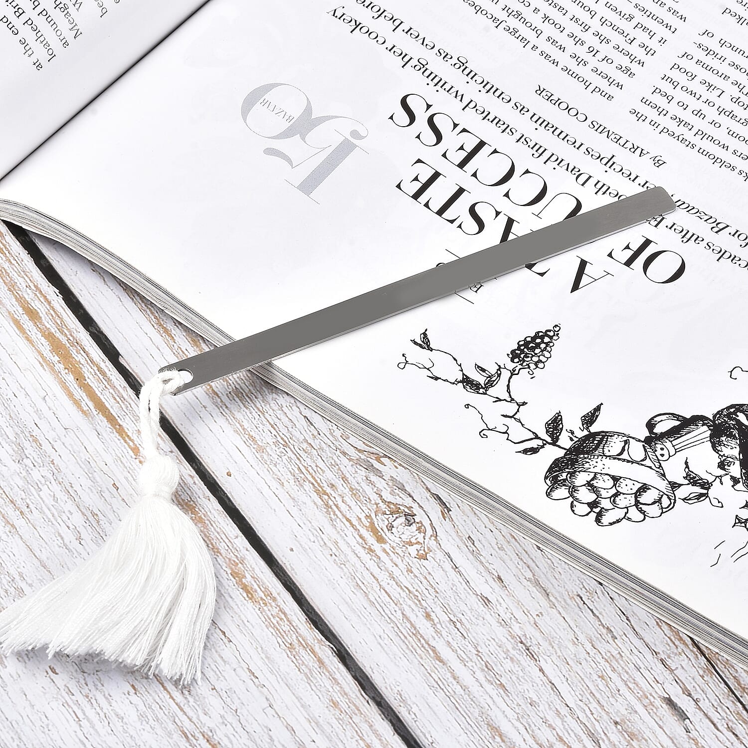 Personalized Elongated Bookmark in Stainless Steel