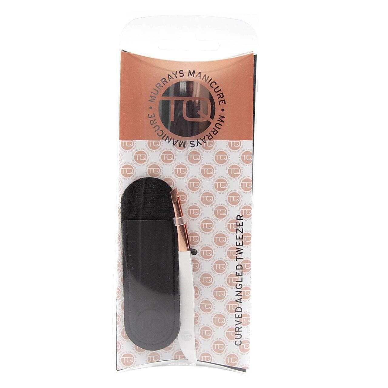 TQ Curve Angled Tweezers White & Rose Gold