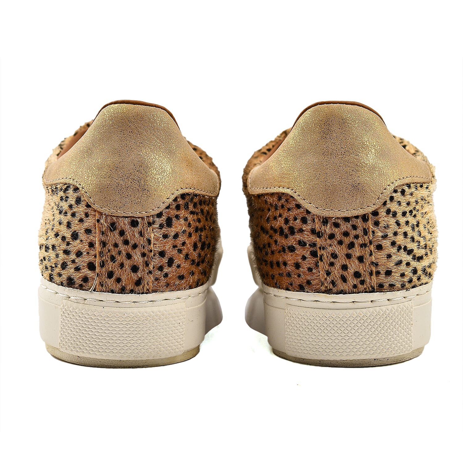 Ravel Leopard Print Lace Up Trainer in White and Brown Ravel Leopard Print Lace Up Trainer in White and Brown