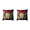 Set of 2 - Floral Tree Pattern Cushion Covers (Size 45 Cm) - Plum Red