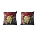 Set of 2 - Floral Tree Pattern Cushion Covers (Size 45 Cm) - Plum Red