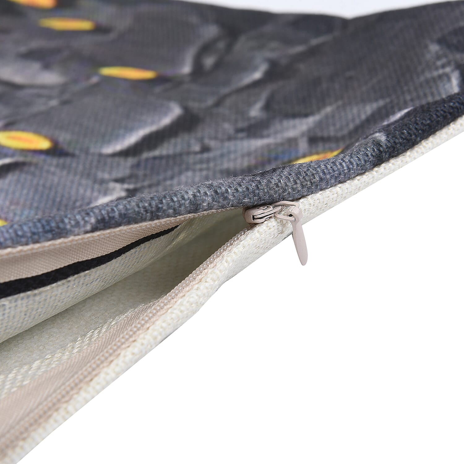 Set of 2 - Floral Tree Pattern Cushion Covers (Size 45 Cm) - Yellow & Grey