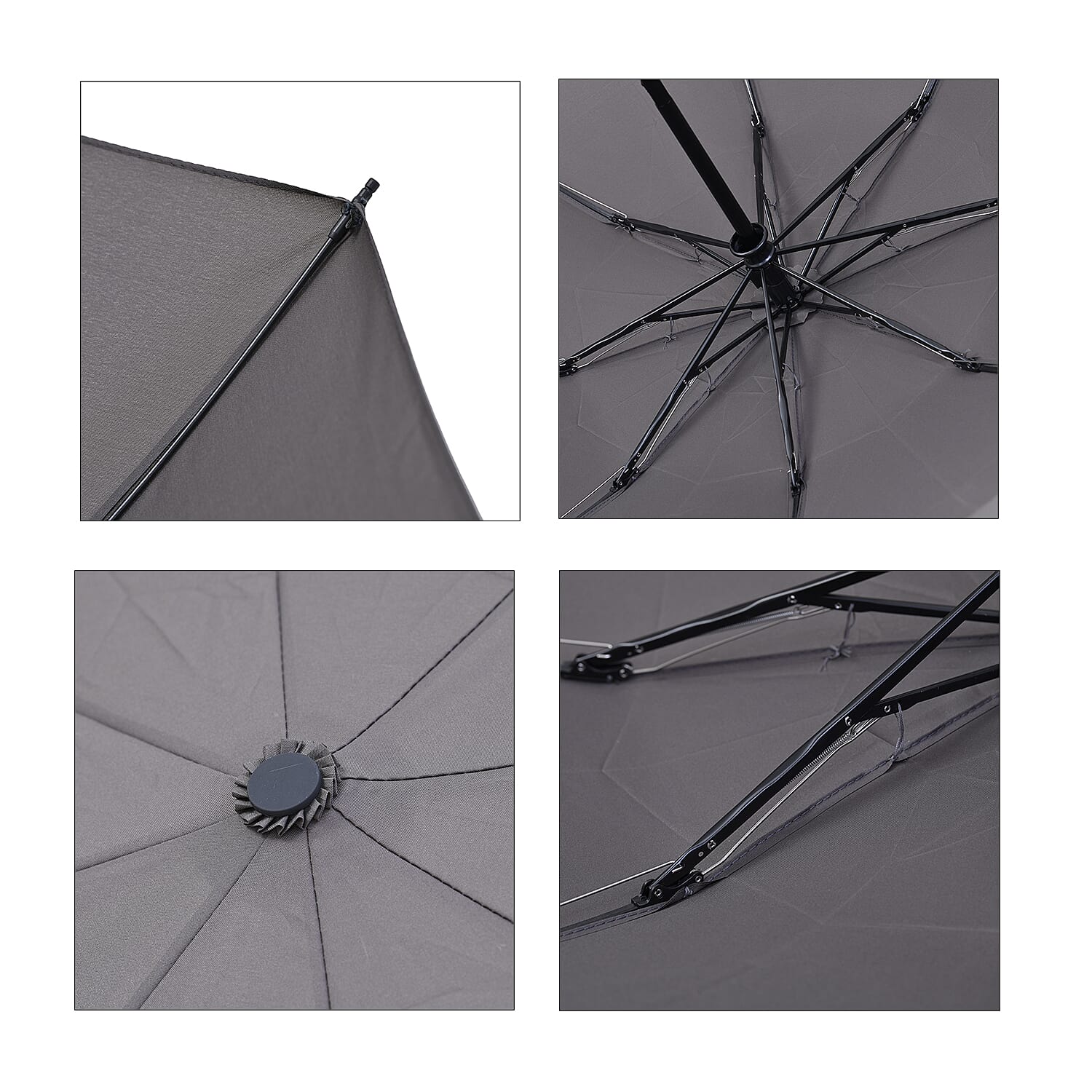 Tri Fold Automatic Open and Close Inverted Umbrella - Grey