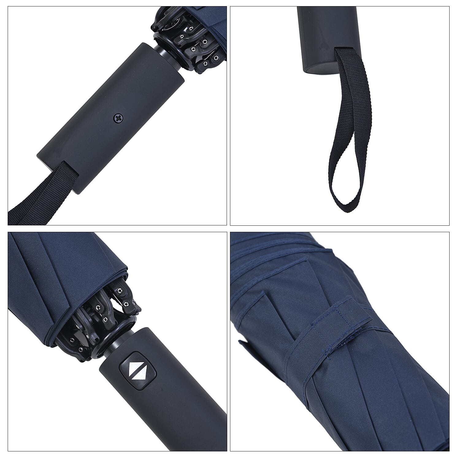 Tri Fold Automatic Open and Close Inverted Umbrella - Navy