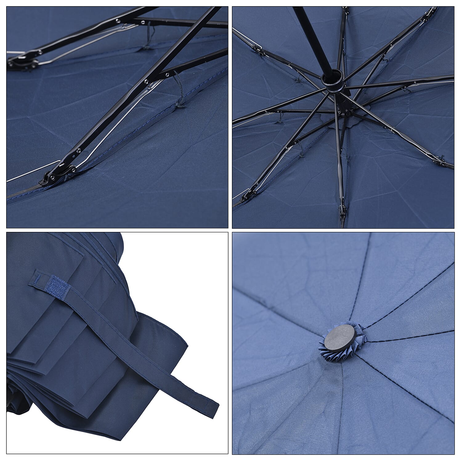 Tri Fold Automatic Open and Close Inverted Umbrella - Navy