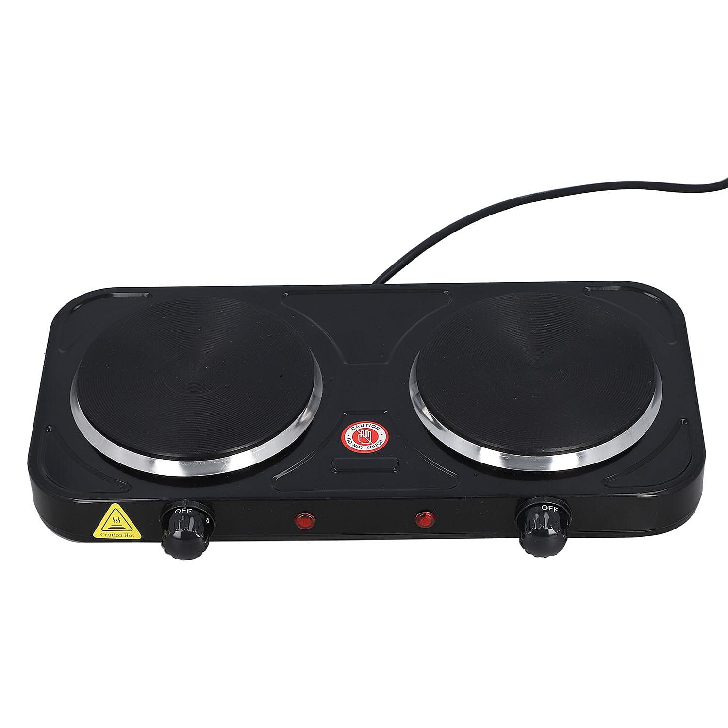 1000W Double Hot Plate for Cooking Includes 5 Level of Pressure and Powered by UK standard size plug Temperature Control - Black