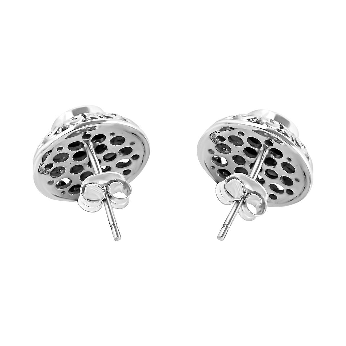 Royal Bali Collection- POLKI Diamond Stud Earrings in Sterling Silver 1.00 Ct.