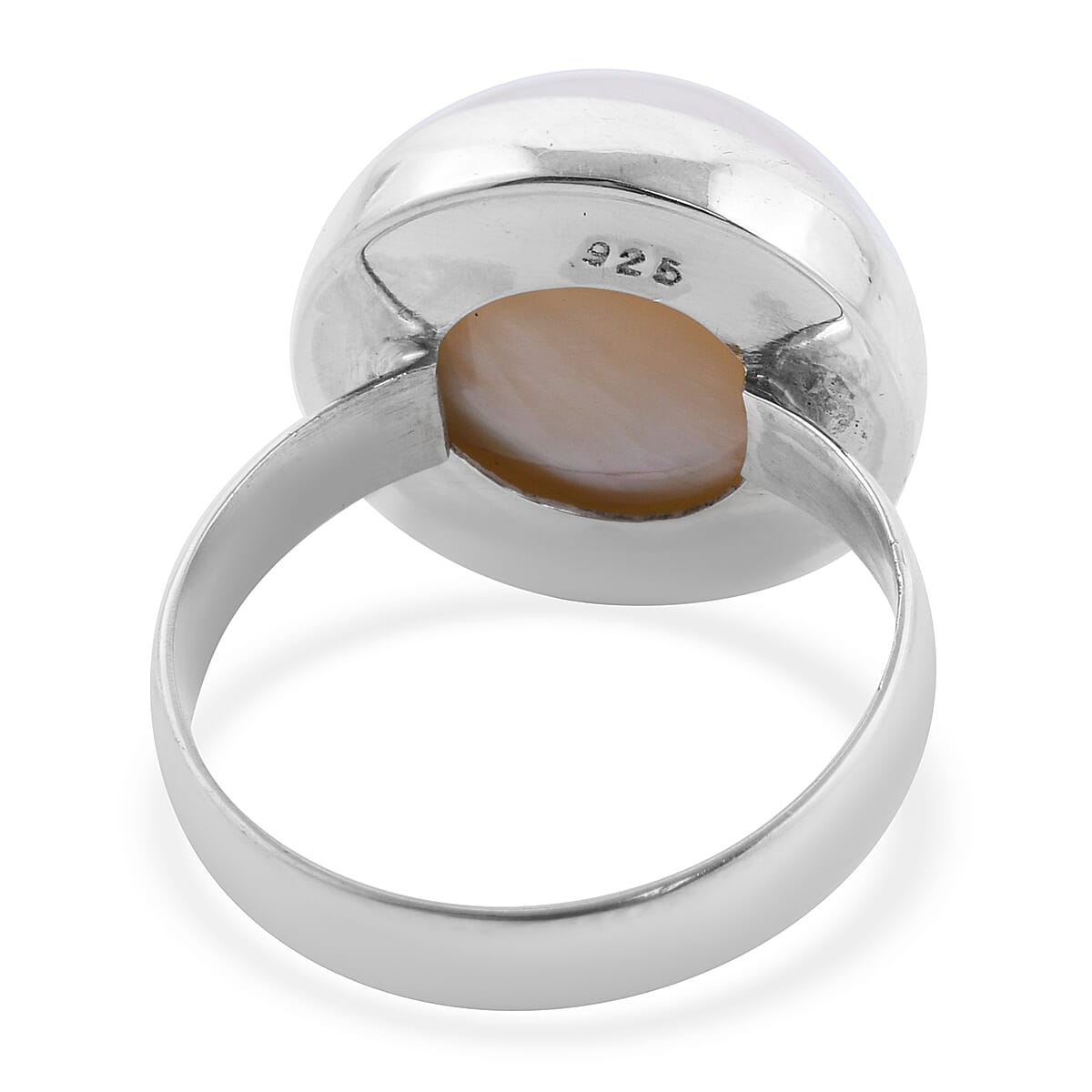 Royal Bali Collection - White Mabe Pearl Ring in Sterling Silver