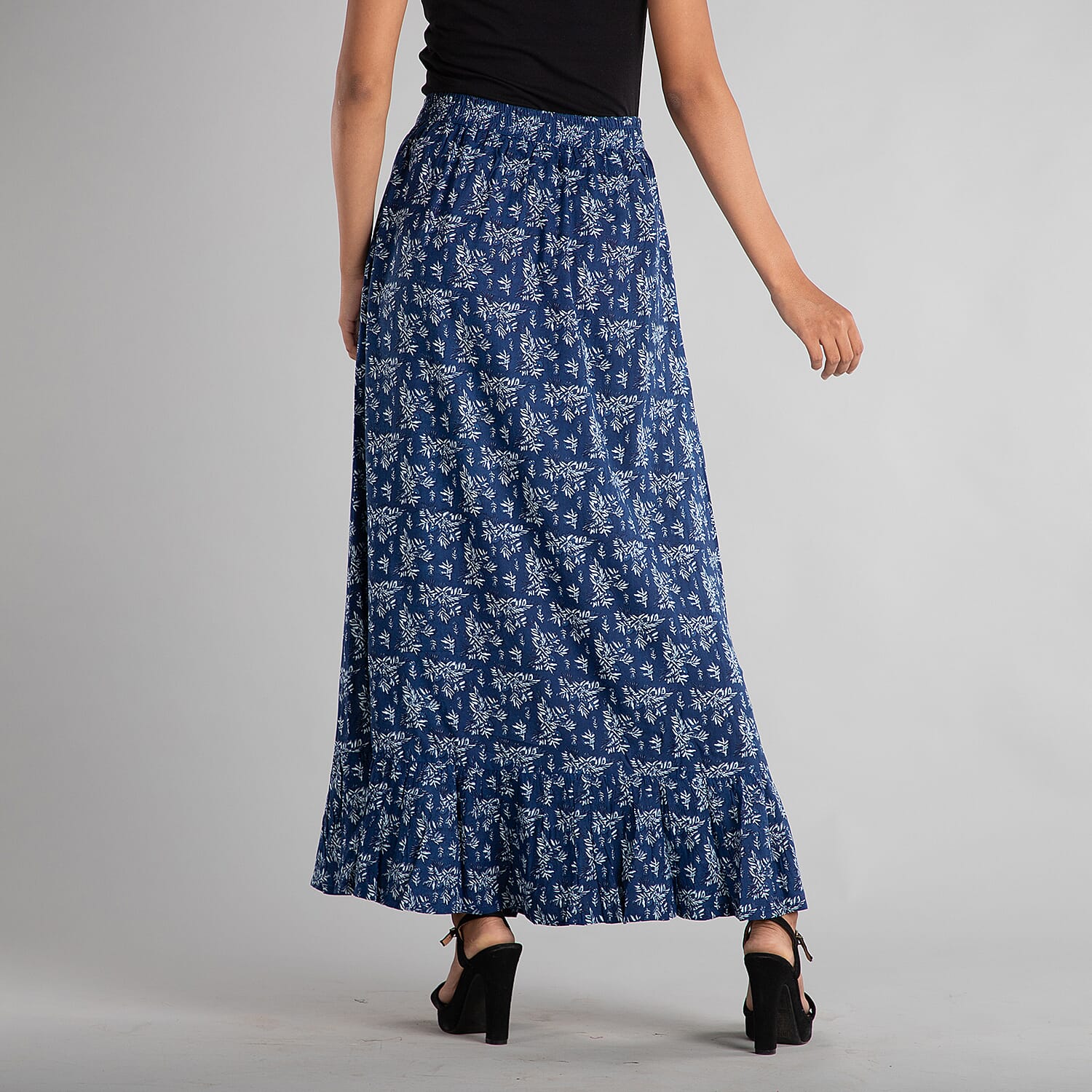 TAMSY 100% Viscose Skirt (Size 10) - Navy Blue