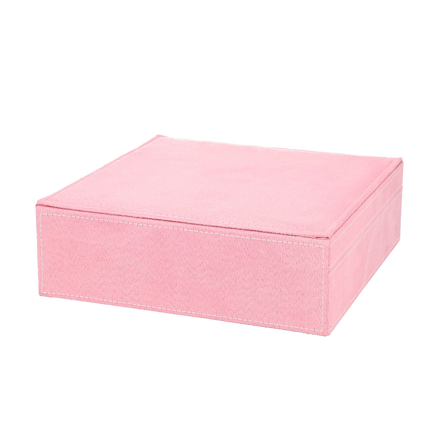 Two Tier Jewellery Box with Handle and Lock (Size 26x26x9Cm) - Pink