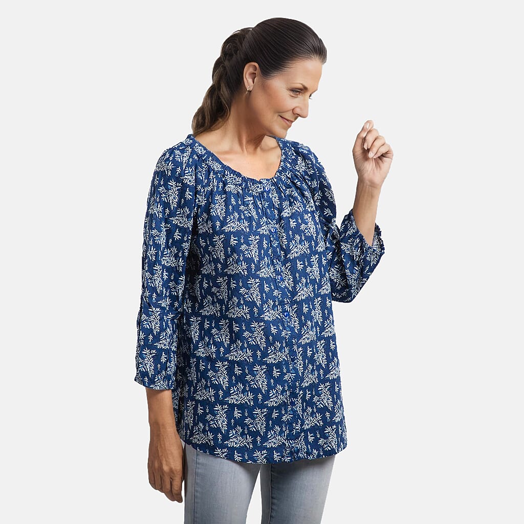 Viscose Printed Off Shoulder Top - Black