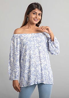 https://tjcuk.sirv.com/Products/65/1/6512527/Leaf-Pattern-Off-Shoulder-Top---Navy_6512527.jpg?w=342&h=342