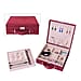 Two Tier Jewellery Box with Handle and Lock (Size 26x26x9Cm) - Black