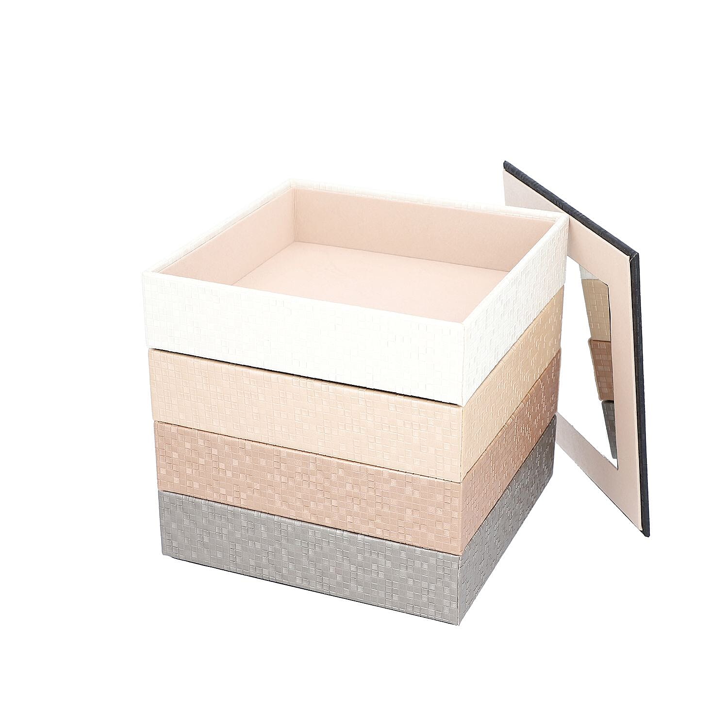 4 Layer Stackable Jewellery Organizer (Size 21x21x21 Cm) - Ombre