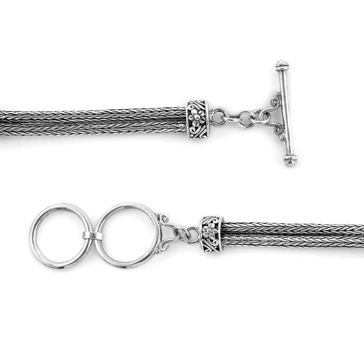 SAJEN SILVER Natures Joy Collection - Labradorite Bracelet (Size - 7.5) in Sterling Silver 65.00 Ct, Silver Wt. 30.00 Gms