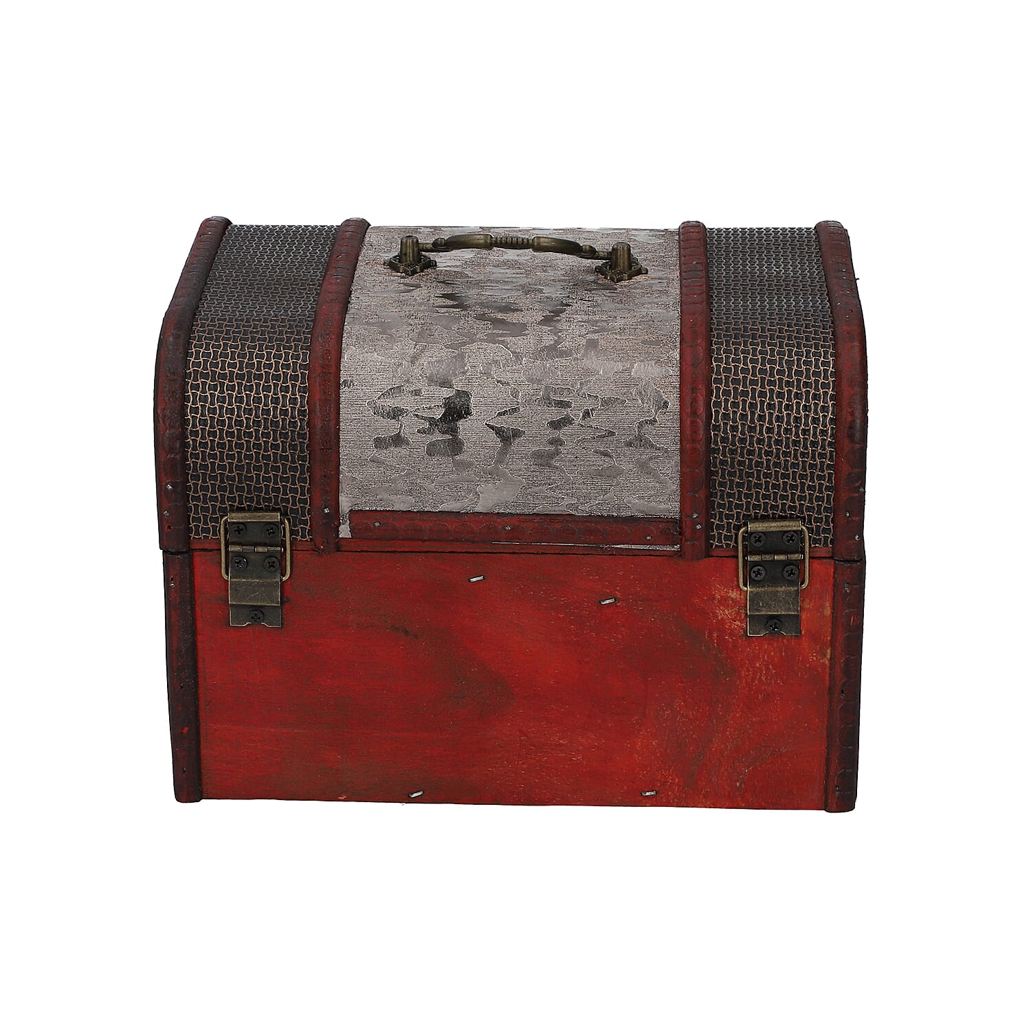 Set of 3 - Floral Pattern Wooden Jewellery Box with Lock (Size 12x8x8Cm, 16x12x11Cm, 22x16x16Cm)