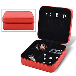 LUCYQ - Portable Large Jewellery Box with Zipper Closure - Black