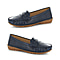 Ella Fay Perforated Detailing Loafers - Navy Blue