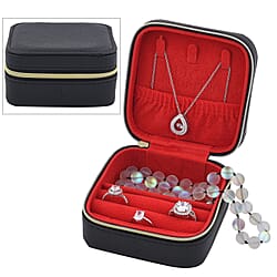 LUCYQ - Portable Small Jewellery Box with Zipper Closure - Black