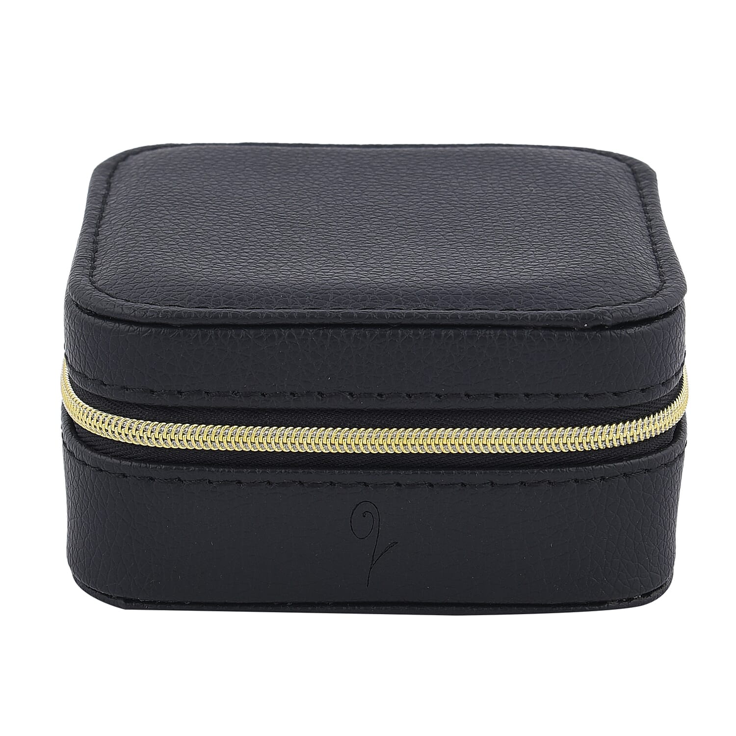 LUCYQ - Portable Small Jewellery Box with Zipper Closure - Black