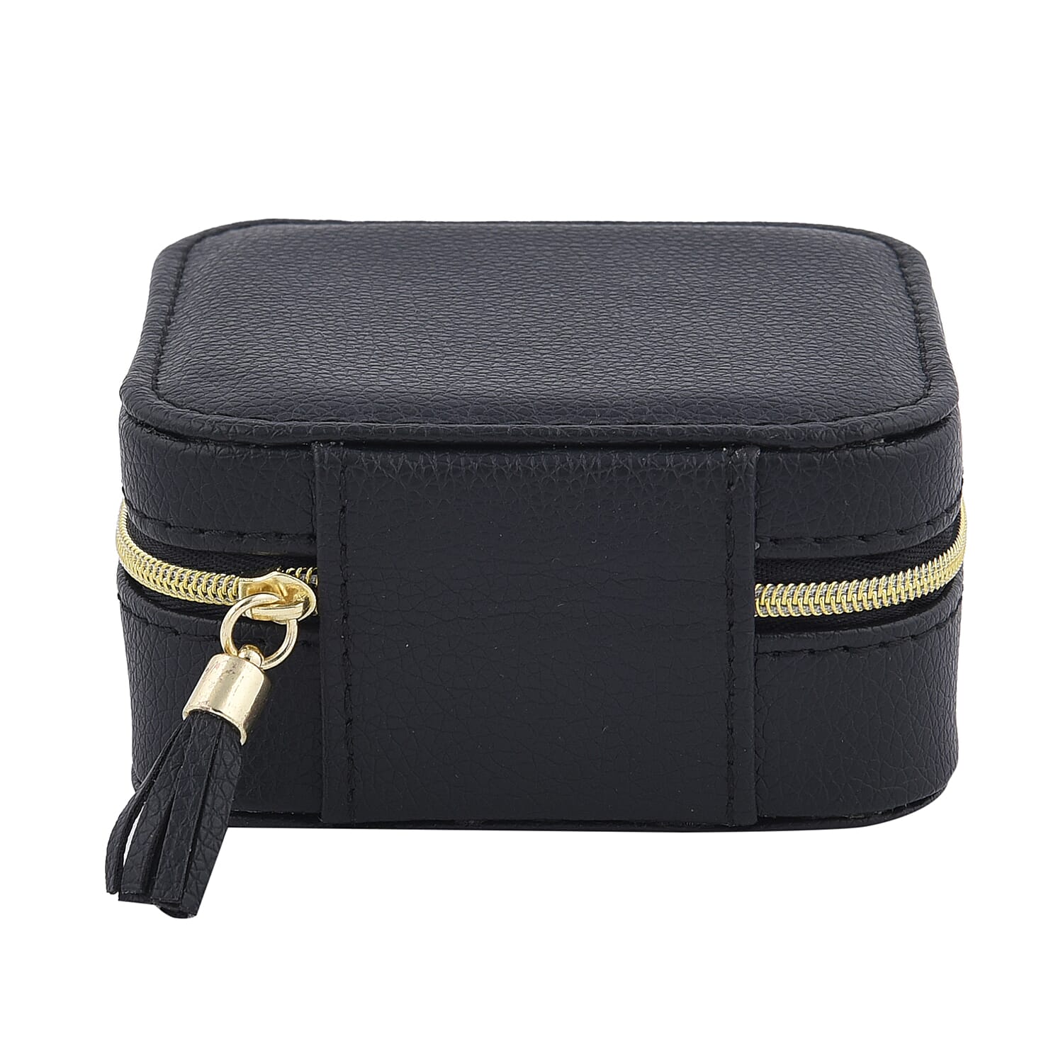 LUCYQ - Portable Small Jewellery Box with Zipper Closure - Black