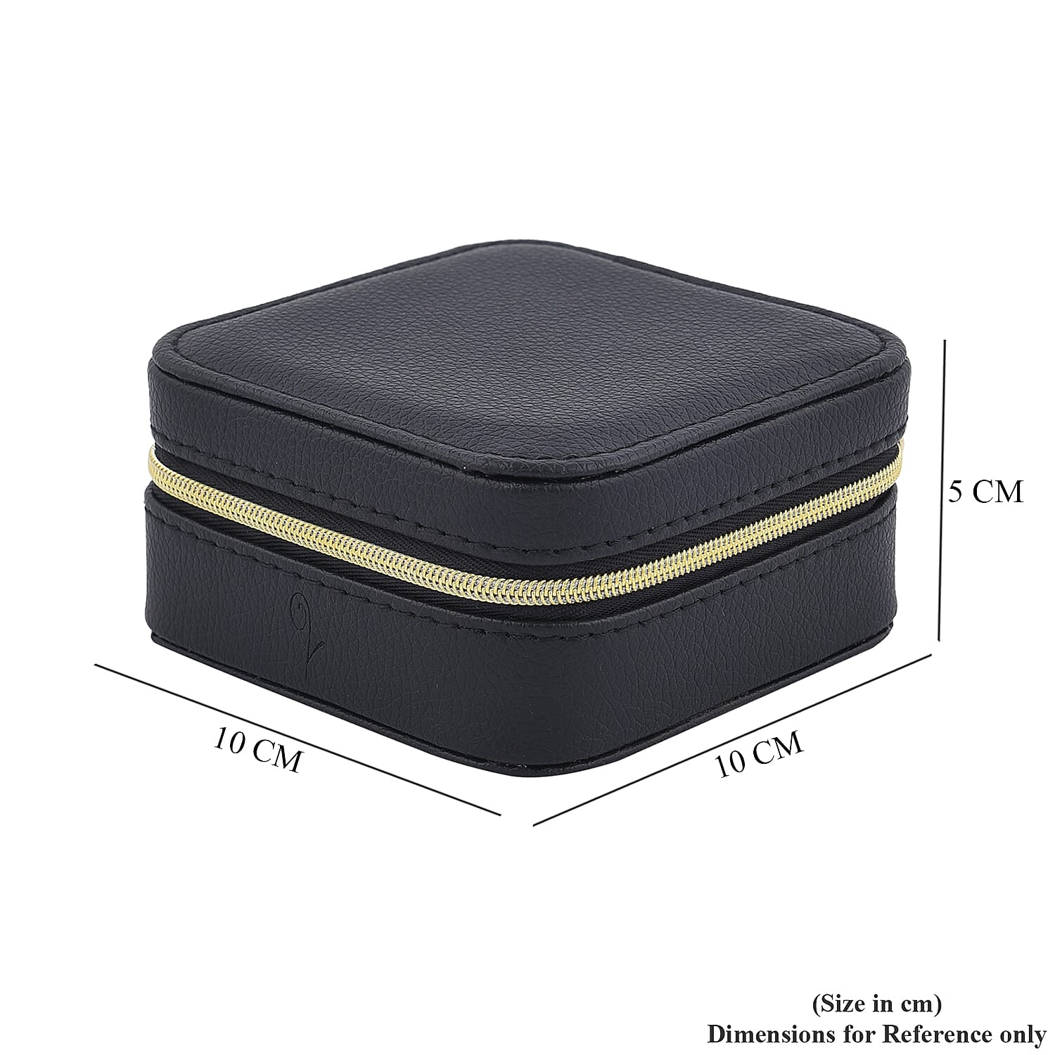 LUCYQ - Portable Small Jewellery Box with Zipper Closure - Black