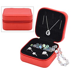 LUCYQ - Portable Small Jewellery Box with Zipper Closure - Black